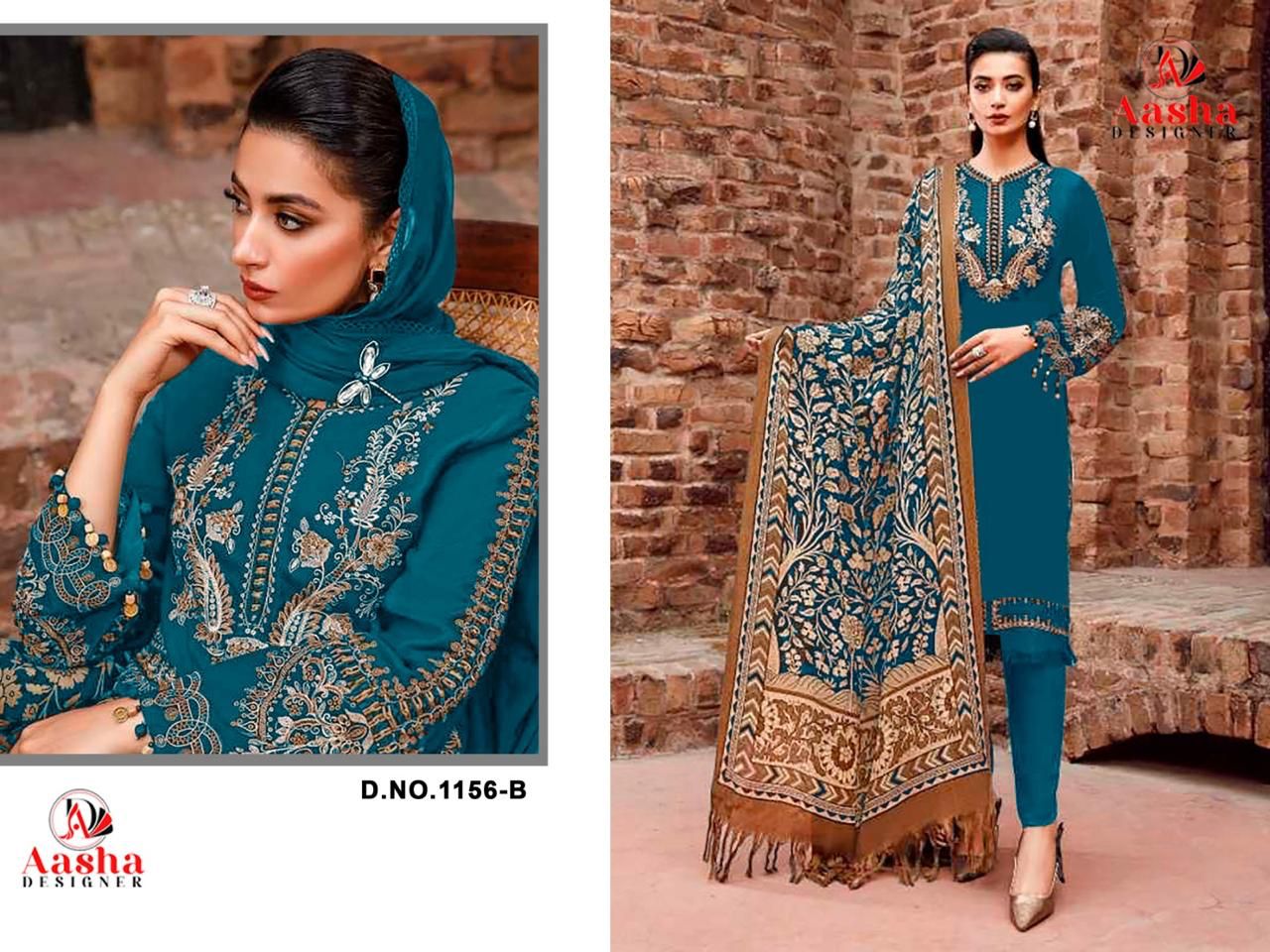 Aasha 1156 Rayon Embroidery Pakistani Suits Suppliers In Mumbai

